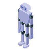Modern robot standing with articulated limbs and blue eyes in isometric view vector