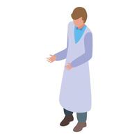 Scientist making a presentation and explaining a scientific experiment vector