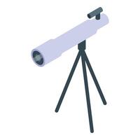 Telescope standing on tripod for observing stars and planets vector