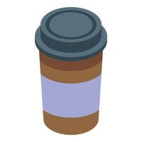 Disposable paper coffee cup with lid representing modern beverage consumption vector