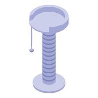 Tall cat tree with dangling ball encouraging playful activity vector