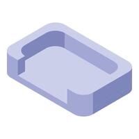 Empty rectangular slot with rounded edges in isometric view vector