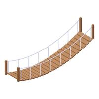 Rope bridge spanning a gap, providing passage and connection vector
