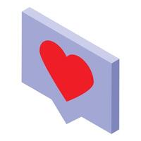 Red heart symbol is showing love and affection on social media notification icon vector