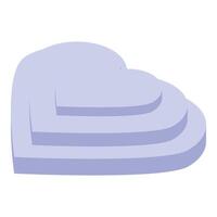 Purple heart shaped platforms creating a 3d layered effect vector