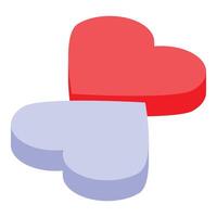 Two hearts intertwined creating a symbol of love and romance vector