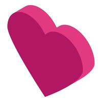 Vibrant pink heart representing love and affection in modern 3d style vector