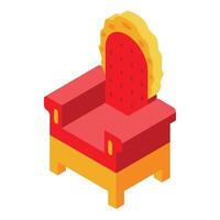 King's throne chair symbolizing power and authority in isometric view vector