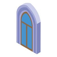 Arched window bringing natural light into building vector