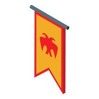 Medieval hanging flag showing red flying eagle symbol vector
