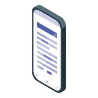 Smartphone displaying text content, modern mobile reading experience vector