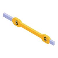 Money transferring with online payment system isometric icon vector