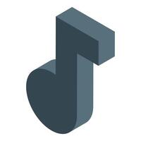 Isometric music note representing melody and harmony vector