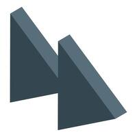 Pause button showing two triangles isometric icon symbolizing stop function vector