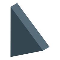 Dark gray triangular prism rotating in white background vector