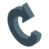 3d circular arrow pointing downwards representing refresh or return vector