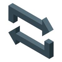 Two opposite arrows exchanging data representing data transfer vector