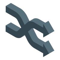 Two intertwined arrows pointing in opposite directions representing different options vector