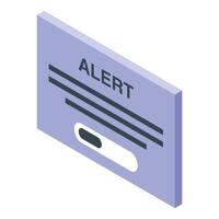 System alert notification showing warning message on computer screen vector
