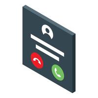 Smartphone showing contact name and buttons for accepting or rejecting a call vector