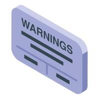 Warnings sign displaying important information about security risks vector