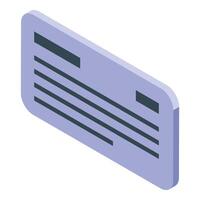 Bank check representing financial transactions and payment methods in isometric view vector