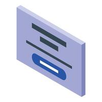 Online survey showing progress bar filling isometric illustration vector