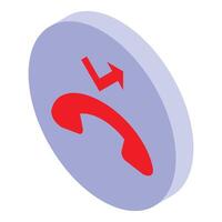 Phone call interruption showing lost connection or outgoing call issue vector