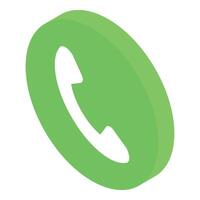 Green phone icon representing communication and contact vector