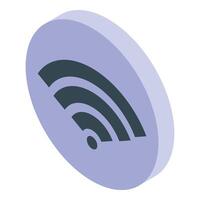 Wireless fidelity signal showing internet connection on purple circle vector