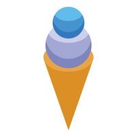 Two scoops of ice cream melting in a crispy cone vector