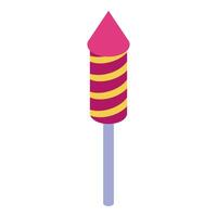 Firework rocket pointing upwards, ready to launch vector