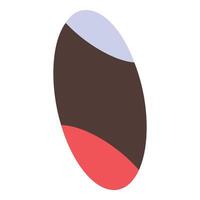 Oval shape combining brown, red and lavender colors vector