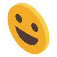 3d yellow emoji expressing happiness with a wide smile vector