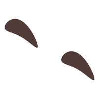 Brown eyebrows showing neutral facial expression on white background vector