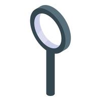 Magnifying glass exploring isometric view enhancing visibility vector