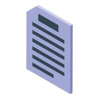 Isometric office paper representing business documents and reports vector