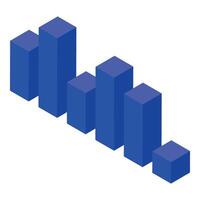Blue graph bars showing growth and success in business analysis vector