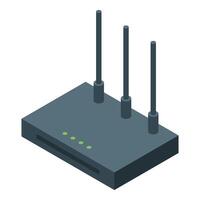 Wireless router providing internet connectivity with three antennas vector