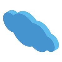 Blue cloud computing symbol floating in isometric view vector
