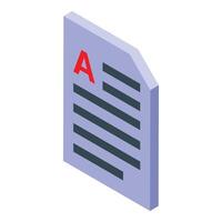 School test paper getting a plus grade representing excellent result vector