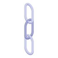 Three interlocking chain links forming a strong connection vector