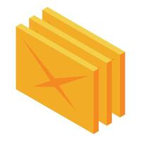 Three closed envelopes representing receiving multiple letters vector