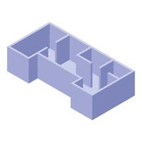 Isometric empty apartment plan showing walls and doorways vector