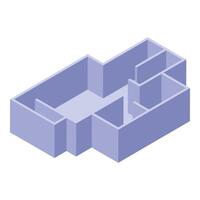 Isometric empty apartment or office floor plan showing rooms and walls vector