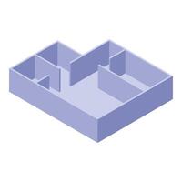 Isometric empty apartment plan showing walls and doors vector