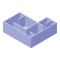 Isometric empty apartment plan showing rooms and walls vector