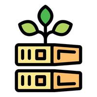 This colorful icon represents the concept of green hosting vector