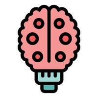 Brain lightbulb representing creative thinking and ideas vector