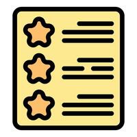 Wish list with stars representing priority level for shopping vector